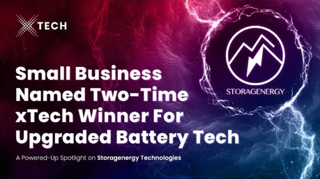 Small Business named two-time xTech Winner for Upgraded Battery Tech